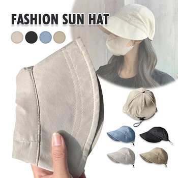 נשים חמות של הקיץ קרם הגנה כובע השמש מתקפל רחב Drawcord מתכוונן חוף כובע UV Protectio דק ייבוש מהיר דייג כובעים