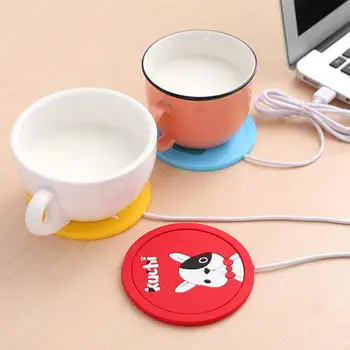 רומן מתח USB Suply תה קפה כוס ספל חם חימום כוס מחצלת משטח תחתיות המשרד גאדג ' ט מצויר עץ מלא הספל