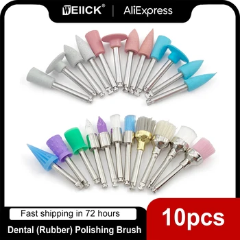 WellCK 10Pcs/חבילה שיניים סיליקון שחיקה ראשי שיניים לטש על מהירות נמוכה מכונת ליטוש מברשת שיניים כלים רפואת שיניים המעבדה