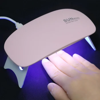 6W מיני ציפורניים מנורת UV LED ג 'ל לק נרפא ורוד לבן ציפורניים מייבש מכונת נייד כבל USB הביתה הציפורניים יבש כלי עבור ג' ל לק