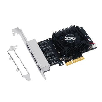 SSU כרטיס רשת RTL8245F Gigabit Ethernet, PCI Express PCIE 2.5 Gbps מתאם ה-LAN 4 יציאת רשת RJ45 כרטיס עבור שולחן העבודה במחשב