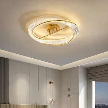 מודרני פשוט קריסטל מנורת תקרה נברשת סלון, חדר השינה ללמוד דקורטיבי Led תאורה פנימית