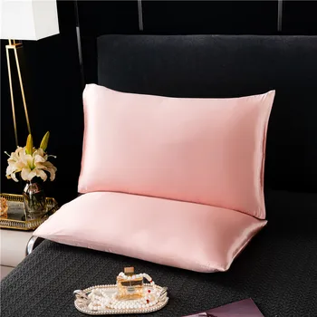 Pillowcover יוקרה מבד סאטן צבע מוצק המעטפה מקרה כרית מצעים בחדר השינה לישון כרית כיסוי 48x74 50x90