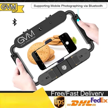 GVM TL-10 10W החכם וידאו האסדה עם אור כף יד, טלפון סלולרי טבעת LED אור Selfie אור עם מייצב סוגר ולוג אחיזה