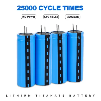 מותג חדש 2.4 V 3000mAh LTO 23680 ליתיום Titanate תא 15C כוח נטענת טמפרטורה נמוכה תאי הסוללה 25000 מחזור פעמים