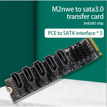 RYRA 5-יציאה מ. 2 Sata PCIE כרטיס Riser NVME כדי Sata הרחבה כרטיסי ASM1166 6GB/S מתאם 6x SATA 3.0 קמה הרחבה Dropshipping