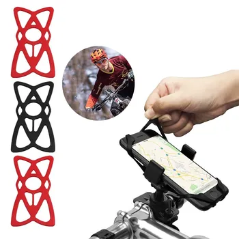 אופניים אופנוע הטלפון הר לקשור X האינטרנט אחיזה סיליקון תא מחזיק טלפון אוניברסלי גומי אלסטי רצועת הביטחון לתקן את החגורה.