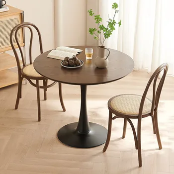 עגול מעץ מלא שולחן קפה סטים האוכל משובח המשפחה יוקרה תה קפה שולחן סטים מבטא Muebles דה קפה נורדי רהיטים