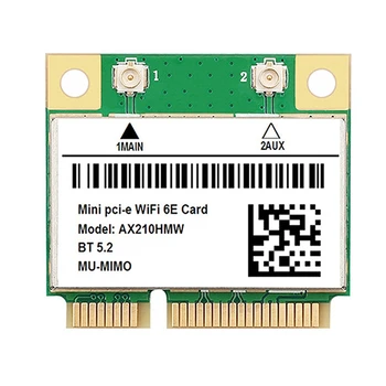 AX210 5374M WIFI 6E כרטיס רשת 5G Gigabit מובנה כרטיס רשת אלחוטי MINI PCIE 5.2 Bluetooth כרטיס רשת מתאם