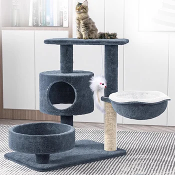 למיטה צעצוע גירוד חתולים עץ טיפוס ספה המשחקים של חתול-הבית שריטות לוח מגדל קטיפה Rascador גאטו מוצרים לחיות מחמד LJ50CS