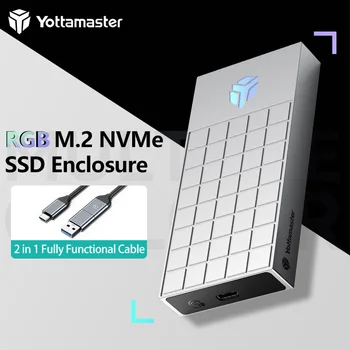 Yottamaster HP3 RGB M2 SSD גדרה מ. 2 NGFF SATA 10Gbps PCIE SSD קופסה SATA 3.0 UASP אלומיניום SSD מקרה