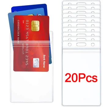 1/20pcs PVC עמיד למים כרטיסי מחזיק שקוף כרטיס מגן תעודת זהות, כרטיס אשראי, כרטיס בנק לכסות תכשיטים הביתה משרד אחסון