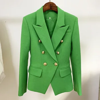 אירופה סגנון של נשים באיכות גבוהה כפול-שולי המעיל ' קט מסוגנן, אלגנטי רזה מעיל C262
