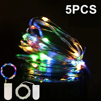גחלילית כוכבים ירח אורות על עץ DIY עיצוב החתונה השינה חג המולד 5pcs LED פיות מנורה המופעלת על סוללה אורות מחרוזת