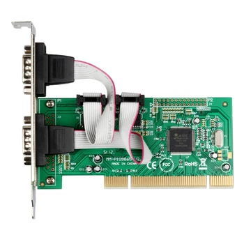 PCI כרטיס טורי עם 2 יציאת RS232 ו 9Pin הרחבה על כרטיס מחשב שולחני חדש Dropship