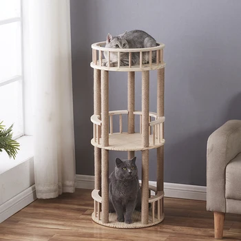 הדירה צעצועים נעים חתול מגדל בית מדף המשחקים של בית עץ חתול מגרד פוסט Krabpaal קאט מחמד אביזרים LJ50CS