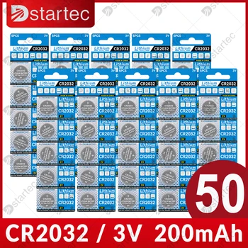 50PCS DStartec 200mAh CR2032 סוללה; 3V סוללת ליתיום המטבע הנייד CR 2032 הסוללה בשעון; DL2032 BR2032 ECR2032 L2032 5004LC L14 KCR2032