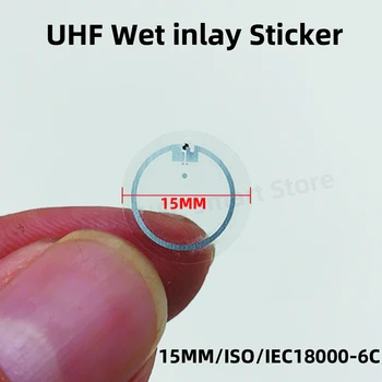 10PCS UHF RFID Tags ארוך טווח מדבקה רטוב שיבוץ 860-960mhz זר HEC EPC Global Gen2 ISO18000-6C 15MM Uhf RFID 915M תווית