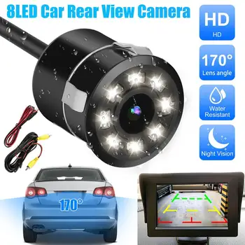 8 המכונית LED אחורית הפוך מצלמה עבור חניה לרכב 170° מצלמת לילה מצלמת ערכת עמיד למים אביזרי רכב עבור חניה המצלמה