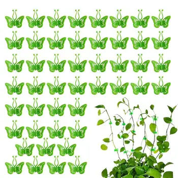 דבק עצמי צמח קיר קליפים 50 יח ' צורת פרפר צמח מטפס על קיר מתקן קליפ הוק גפנים אחיזה ירוק לעמוד צמח