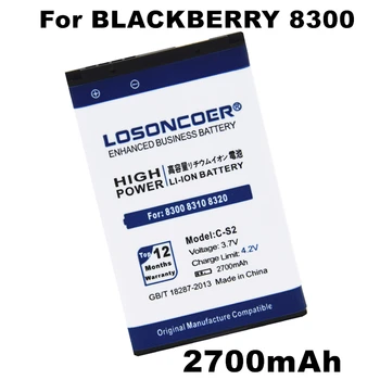 LOSONCOER 2700mAh C-S2 עבור Blackberry Curve 9300 8300 8310 8320 8330 8530 8520 8700 9330 8703E טלפון נייד סוללה+מהר מגיעים
