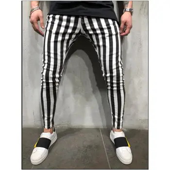 חדש Mens השחור-לבן עם פסים מזדמנים מכנסיים 2023 סתיו אופנה רצים מכנסי גברים מסלול איש מכנסיים מכנסיים מכנסיים גבר