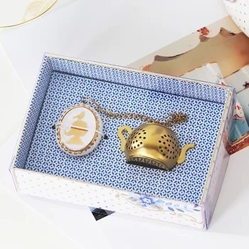 אירופה ציפור יצירתי נירוסטה תה סיר סוג כדור עגול בצורת תה כוס תה כוס תה מסנן משק בית ערכת תה קופסא מתנה