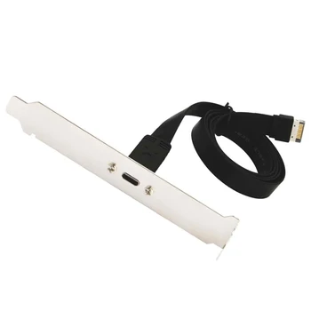 USB 3.1 Type C פנל קדמי כותרת כבל מאריך,סוג E ל-USB 3.1 Type C כבל פנימי כבל מתאם,עם פנל(50 ס 