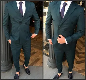 לגברים חליפות שני חלקים חתונה חליפות בהזמנה אישית אנשי עסקים שני-כפתור צמר תערובת החתן קלאסי מתאים שושבין ' קט מכנסיים