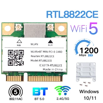 Dual Band Mini Pcie RTL8822CE 1200Mbps WiFi כרטיס Bluetooth 5.0 מתאם אלחוטי בתקן 802.11 ac WIFI dongle על Win10/11 יותר טוב 7260HMW