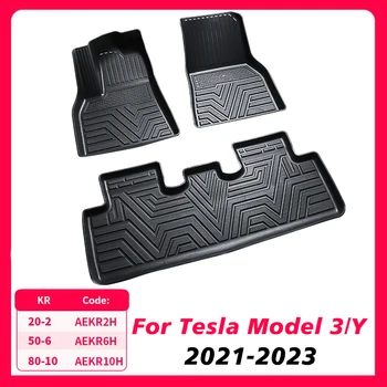 טסלה מודל 3/Y המכונית עמיד למים החלקה שטיח הרצפה על TPE שונה אביזרי רכב מלא מוקף מיוחד משטח רגליים 2021-2023