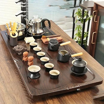 מלא צלחת תה מגש עץ צלחת הסיני קונג פו תה מגש במבוק מטבח גדול Bandeja Decorativas המשרד אביזרים wrx