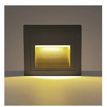 חיצונית מקורה LED שלב אור עמיד למים מדרגות אור קיר מוטבע מתחת לאדמה מנורת תאורה הסיפון אורות הבמה 5W 85-265V IP65