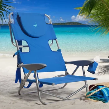 תרמיל פלדה החוף כיסא כחול - כיסא הטרקלין plegable