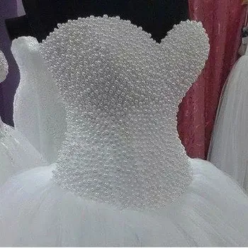 יוקרה פרל ערבית דובאי שמלת החתונה 2021 בהזמנה אישית באיכות גבוהה Sweehteart אורך רצפת שמלות כלה Vestidos דה Mairee