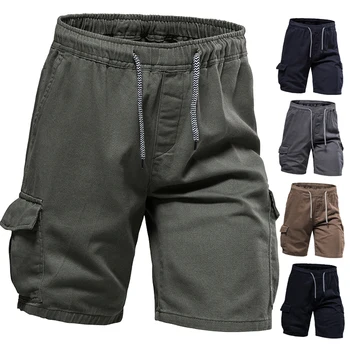 חיצוני רב-כיס כותנה ספורט מכנסיים קצרים של הגברים דק הקיץ רבע מכנסיים בינוני מכנסיים מגמת חוף מכנסיים קצרים