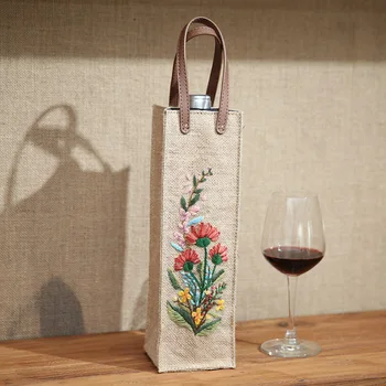 יין אדום תיק יד רקומה הגרמני יצירתי מתנות אחסון תיק תיק תיק בסגנון סיני סדרה