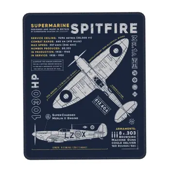 Supermarine Spitfire עכבר המשחקים משטח גומי החלקה Lockedge Mousepad טייס קרב מטוסים המטוס משרדי שולחן מחשב מחצלת