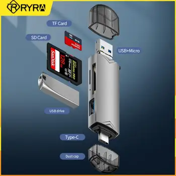 RYRA סוג-C3.0 6-in-1 Card Reader מתאם אוניברסלי OTG TF/SD הארכת כותרת תמיכה במהירות העברת נתונים עד 480Mbps