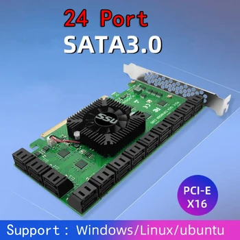 צ ' י כרייה קמה 24 SATA Port PCI Express X16 בקר SATA PCI-E מתאם PCIE SATA להוסיף על כרטיס PCIE כדי SATA3 כרטיס הרחבה