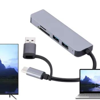 5 יציאות USB C-Hub USB במהירות גבוהה מסוג C מפצל מתאם עבור מחשב PC Multiport USB C תחנת עגינה עבור מחשבים ניידים