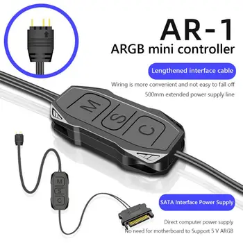 ARGB בקר כבל מאריך 5V 3-pin To SATA כוח מיני בקר RGB על מארז אוהדים/LED רצועות אור/תאורה לוחות