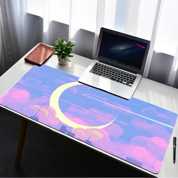 Deskpad נייד העכבר מחצלת 30x80cm הירח נוף המשחקים השולחן מחצלות Kawaii משטח עכבר גדול עבור המשרד mousepad Kawaii משחקי שולחן