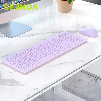 Seenda מקלדת ועכבר אלחוטיים משולבת עבור Windows מחשב נייד מחשב מתקפל עומד מקלדת בגודל מלא עם לוח מקשים נומרי