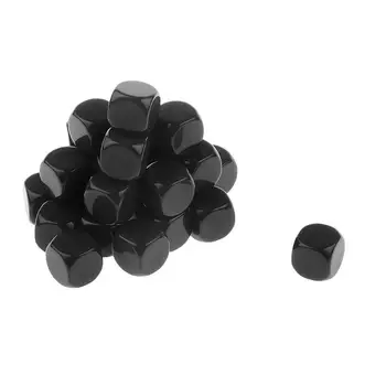 10pcs/חבילה חדשה אקריליק #16 שחור ריק קוביות מלמד אביזרים המשחק אבזרים כלים מתמטיים מעוגל פינה