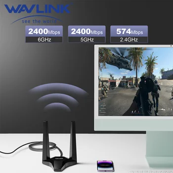 Wavlink מידע 2023 חדש AX5400M WiFi 6E PCIe כרטיס רשת Tri-Band AX210 מתאם אלחוטי Bluetooth 5.3 עבור Windows 10/11 PC