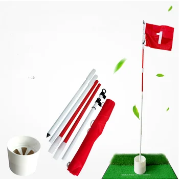 קיפול האחורית אימון גולף חור בקוטב כוס מקל הדגל לשים ירוק Flagstick