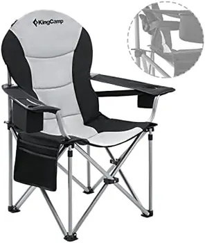 תמיכה כיסאות קמפינג עם צידנית תיק מרופד כיסא קמפינג מתקפל למבוגרים עם מתכווננת משענת יד מתקפלת מחנה הכיסא כוס H