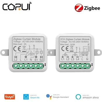CORUI Tuya חכם Zigbee וילון מודול עיוור מתג רולר תריס חשמלי מנוע 1/2 החבורה תואם עם אלקסה הבית של Google