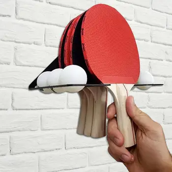 Pings Pongs משוט בעל רכוב שולחן טניס תצוגת קיר בעל טניס שולחן אביזרים טניס שולחן אחסון מדף
